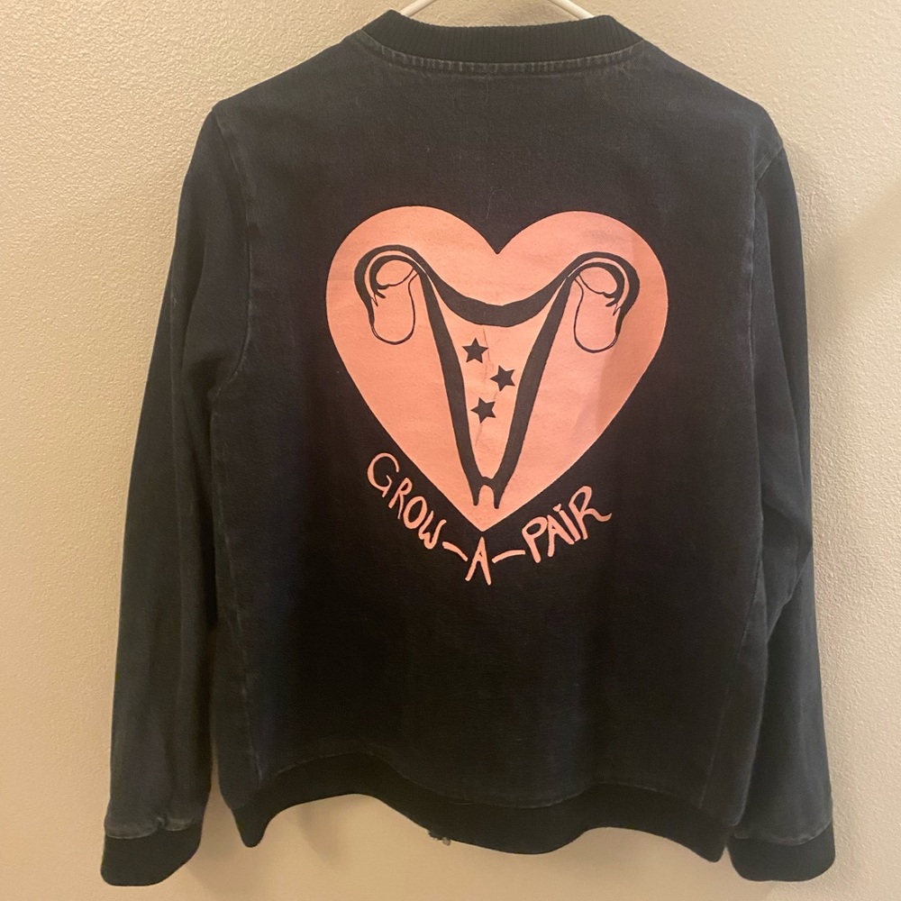 Valfre Full Zip Black Jean bomber Jacket (Size L)